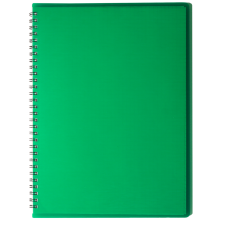Книжка записн. на пруж. "RAIN" А4, 80арк.,кл., пластик.обкл., зелений