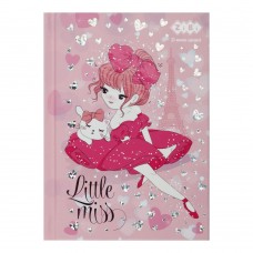 Блокнот LITTLE MISS, А6, 64 л., клетка, тв. обл., мат. ламин.+лак, розовый, KIDS Line