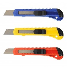 Нож канцелярский, JOBMAX, 18 мм, с мех. фиксатором лезвий, пластиковый корпус