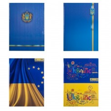 Книга канцелярская UKRAINE, А4, 96 л., клетка, офсет, твердая ламинированная обложка, ассорти