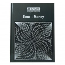 Книга канцелярська TIME IS MONEY, А4, 96 арк., клітинка, офсет, тверда ламінована обкладинка, сіра