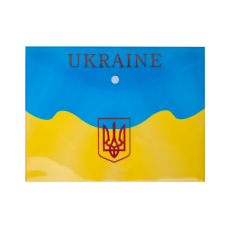 Папка-конверт на кнопке B5, UKRAINE, ARABESKI, желтая