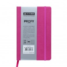 Блокнот деловой PROFY, L2U, 125x195 мм, 80 л., клетка, розовый, иск.кожа