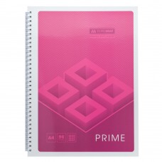 Тетрадь для записей PRIME, А4, 96 л., клетка, картонная обложка, розовая