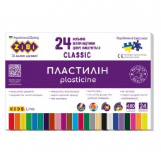 Пластилин CLASSIC 24 цветов, 480г, KIDS Line