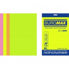 Набір кольорового паперу NEON, EUROMAX, А4, 80г/м2 (4х50/200арк.)