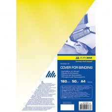 Обкладинка для палітурки, А4, пластик 180мкм, жовта, по 50 шт. в упаковці
