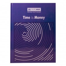 Книга канцелярская TIME IS MONEY, А4, 96 л., клетка, офсет, твердая ламинированная обложка, синяя