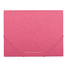 Папка на резинках, BAROCCO, А5, матовый непрозр. пластик, розовая