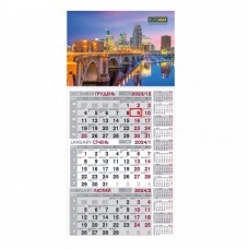 Календарь настінний квартальний на 2024 г. (1 пружина) місто