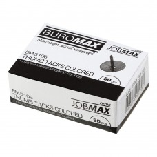 Кнопки кольорові, JOBMAX, 50 шт. в карт.коробці