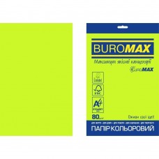 Папір кольоровий NEON, EUROMAX, зелений, 20 арк., А4, 80 г/м²