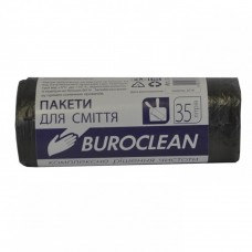 Пакети для сміття 35л/30шт, чорні, 7мкм, HDPE, BuroClean ECO