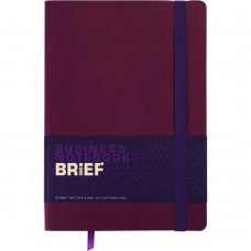 Блокнот діловий BRIEF, L2U, А5, 96 арк., нелін., марсала, шт.шкіра