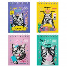 Блокнот на пружине сверху KITTY, А7, 40 л., карт. обложка, KIDS Line