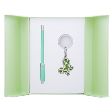 Набор подарочный "Night Moth": ручка шариковая + брелок, зеленый