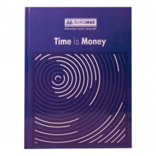 Книга канцелярська TIME IS MONEY, А4, 96 арк., клітинка, офсет, тверда ламінована обкладинка, синя