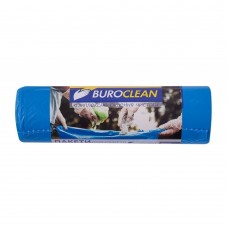 Пакети для сміття 160л/10 шт, 900х1200мм, міцні, сині, 24мкм, ПВД (LDPE), BuroClean EuroStandart