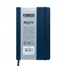 Блокнот діловий PROFY, L2U, 125x195 мм, 80 арк., клітинка, синій, шт.шкіра