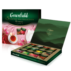 Набір чаю "Асорті" 60 пак (12 видів по 5 пак ) "Selected tea collection", GREENFIELD