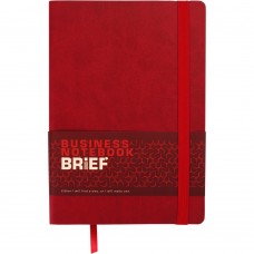 Блокнот деловой BRIEF, L2U, А5, 96 л., нелинов., красный, иск.кожа