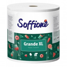 Рушник целюлозний "Soffione GRANDE XL", по 1 рул., на гільзі, 2-х шар., білий