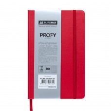 Блокнот діловий PROFY, L2U, 125x195 мм, 80 арк., клітинка, червоний, шт.шкіра