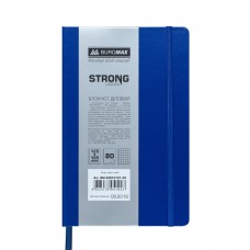 Блокнот діловий STRONG, L2U, 125x195 мм, 80 арк., клітинка, т.-синій, шт.шкіра