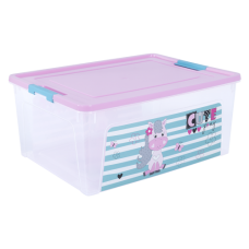 Контейнер Smart Box с декором "Pet Shop" 7,9л, прозрачный/розовый/бирюзовый